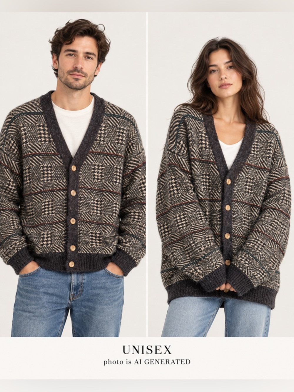 Vintage Etchings I.C. Wool Blend Cardigan – Size L – Early 90s - Picture 4 of 5